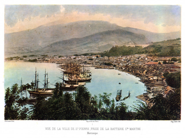 Vue de la ville de Saint-Pierre, prise de la Batterie Sainte Marthe, Martinique