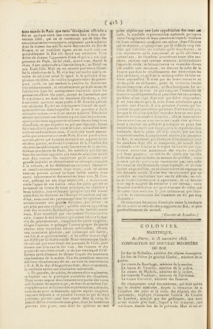 Gazette de la Martinique (1815, n° 93)