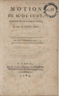 Motion de M. de Curt, député de la Guadeloupe, au nom des colonies réunies [27 novembre 1789]
