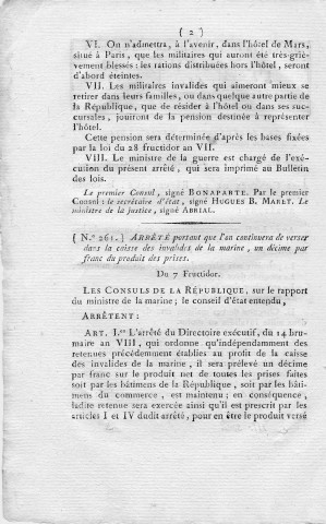 Bulletin des lois de la République n° 41, 7 fructidor an VII