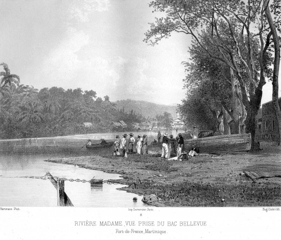 Rivière Madame, vue prise du bac Bellevue. Fort de France Martinique