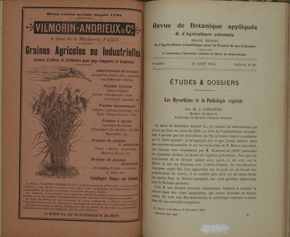 Revue de botanique appliquée et d'agriculture coloniale (n° 36)