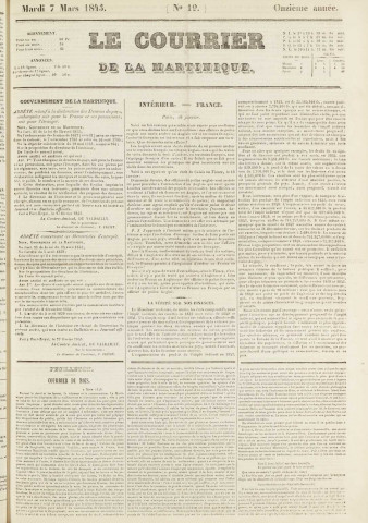 Le Courrier de la Martinique (1843, n° 19)