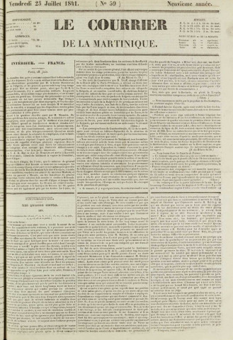 Le Courrier de la Martinique (1841, n° 59)