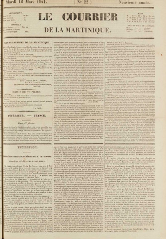 Le Courrier de la Martinique (1841, n° 22)
