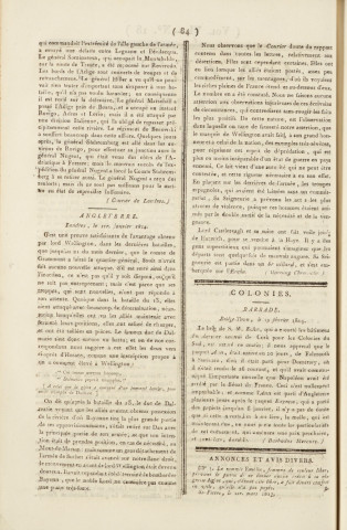 Gazette de la Martinique (1814, n° 18)