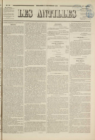 Les Antilles (1868, n° 77)