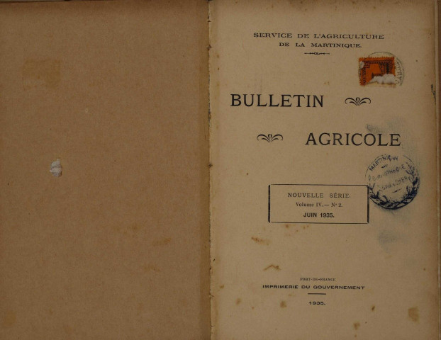 Bulletin agricole de la Martinique (juin 1935)