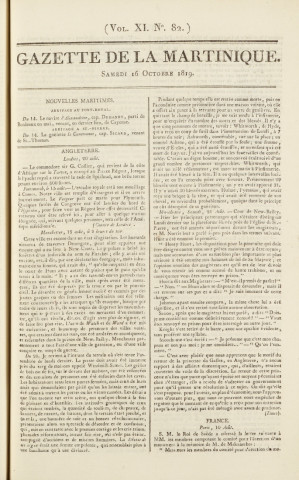 Gazette de la Martinique (1819, n° 82)