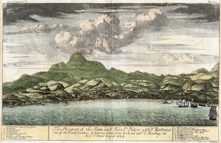 [Vue générale de la ville et du fort Saint-Pierre dans l'isle de la Martinique]