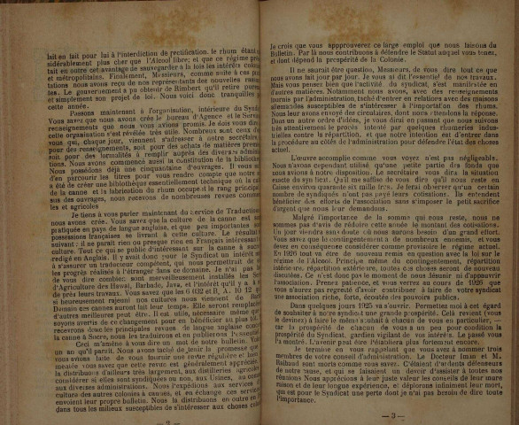 Bulletin du Syndicat des distillateurs agricoles (n° 01/1925)