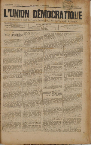 L'Union démocratique (n° 70)