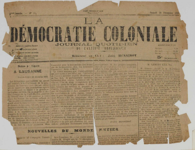 La Démocratie coloniale (n° 328)
