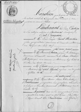 Quittance subrogative par M. Saint-Martin en faveur de M. Theux et prorogation de délai par M. Theux en faveur de MM. Bouchereau