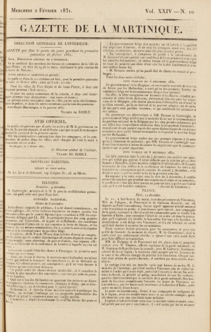 Gazette de la Martinique (1831, n° 10)