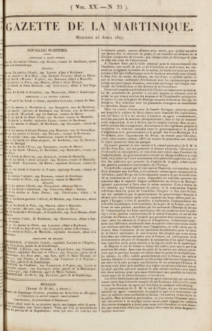 Gazette de la Martinique (1827, n° 33)