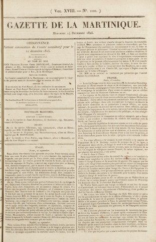 Gazette de la Martinique (1825, n° 100)