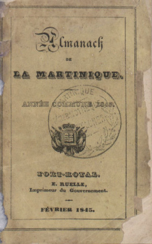 Almanach de la Martinique pour l’année commune 1845