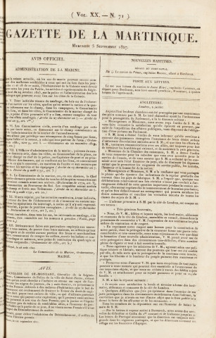 Gazette de la Martinique (1827, n° 71)