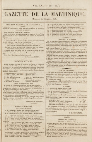 Gazette de la Martinique (1828, n° 105)