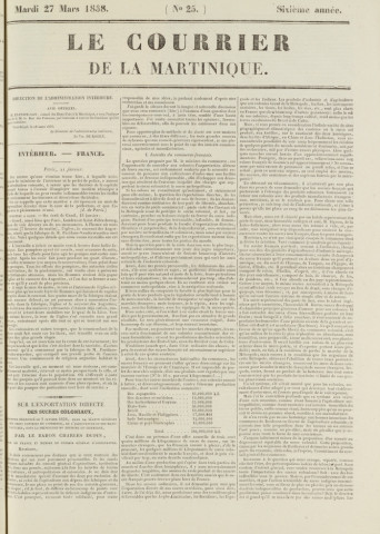 Le Courrier de la Martinique (1838, n° 25)