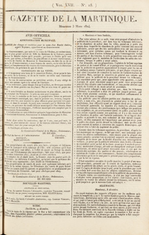 Gazette de la Martinique (1824, n° 18)