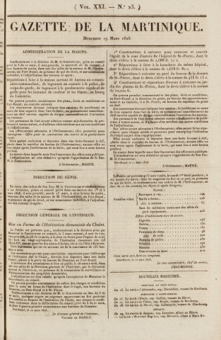 Gazette de la Martinique (1828, n° 23)