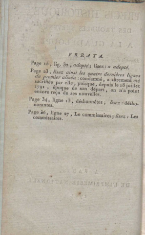 Précis historique des troubles survenus à la Guadeloupe depuis l’arrivée des commissaires du Roi à la Martinique