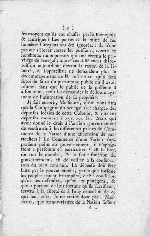 Discours sur les colonies et la traite des noirs prononcé le 26 février 1790, par M. Mosneron de l'Aunay, député du commerce de Nantes, à la Société des amis de la Constitution
