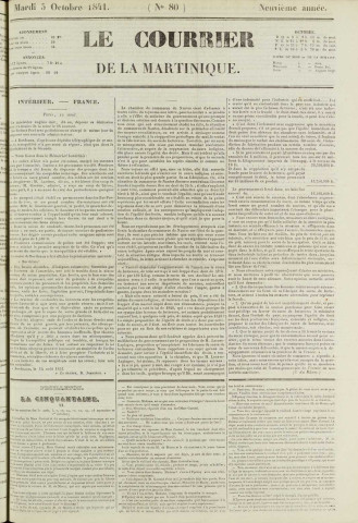Le Courrier de la Martinique (1841, n° 80)