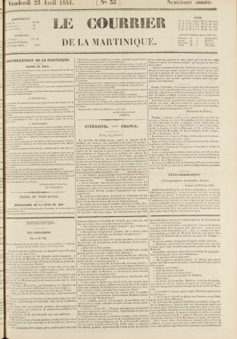 Le Courrier de la Martinique (1841, n° 33)