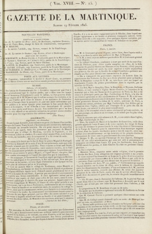 Gazette de la Martinique (1825, n° 15)