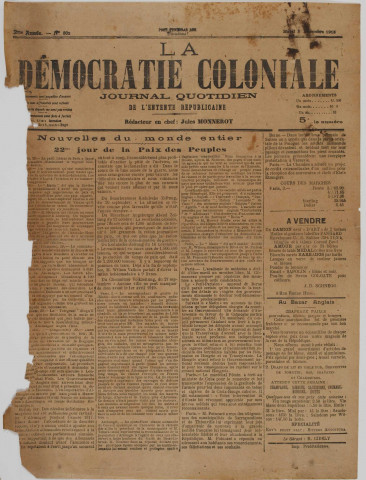 La Démocratie coloniale (n° 303)