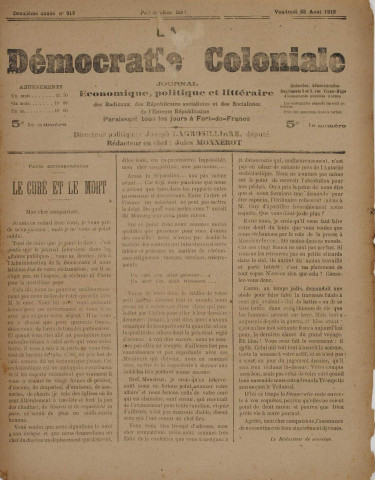 La Démocratie coloniale (n° 212)