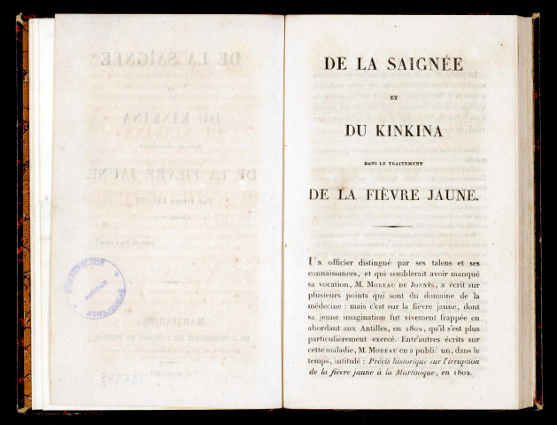 De la saignée et du kinkina dans le traitement de la fièvre jaune. Réponse à un mémoire publié à la Martinique par M. Lefort