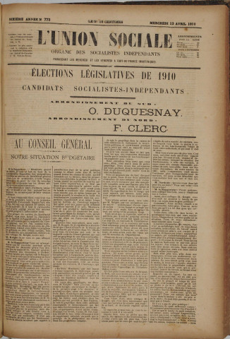 L'Union sociale (n° 773)
