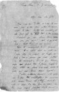 Eruption de la montagne Pelée : lettre autographe signée et adressée par dame Laurent à son fils, lui faisant le récit de la catastrophe