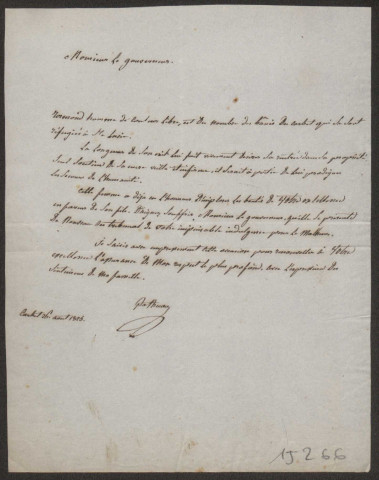 Lettre de Alexis-Jean-François Pothuau, habitant et ancien magistrat de Martinique, en faveur de Rosemond, homme de couleur