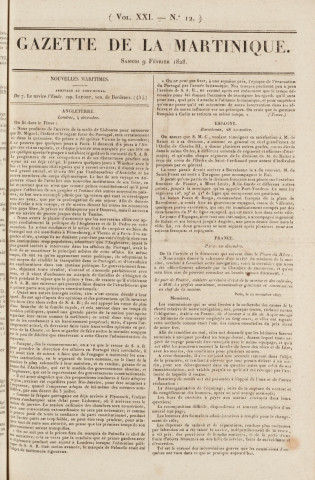 Gazette de la Martinique (1828, n° 12)