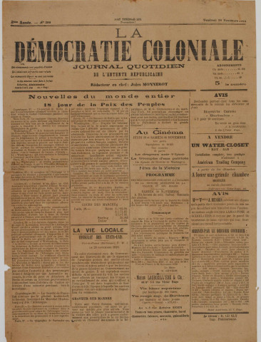 La Démocratie coloniale (n° 299)