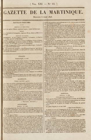 Gazette de la Martinique (1828, n° 63)