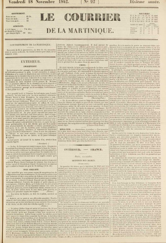 Le Courrier de la Martinique (1842, n° 92)
