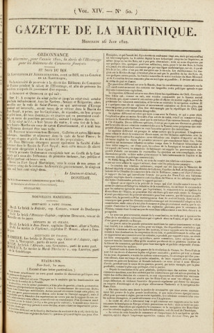Gazette de la Martinique (1822, n° 50)