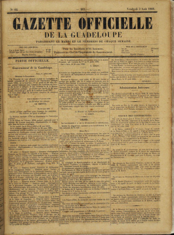 La Gazette officielle de la Guadeloupe (n° 62)