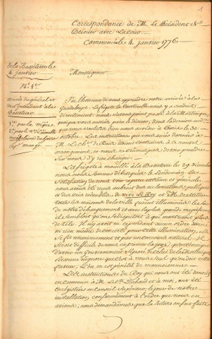 Correspondance de l'intendant Peynier (Guadeloupe, Martinique) avec Versailles (Secrétariat d'état à la marine)