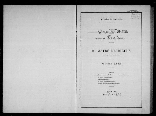 Etats signalétiques et des services, n° 1 à 492