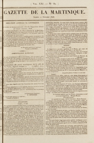 Gazette de la Martinique (1828, n° 82)