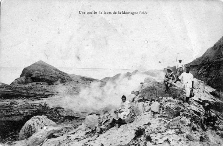 Martinique. Une coulée de laves de la montagne Pelée