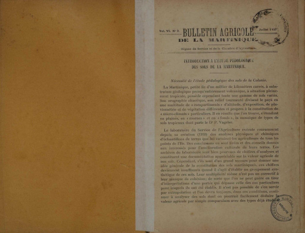 Bulletin agricole de la Martinique (juillet 1937)