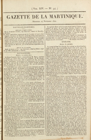 Gazette de la Martinique (1822, n° 94)